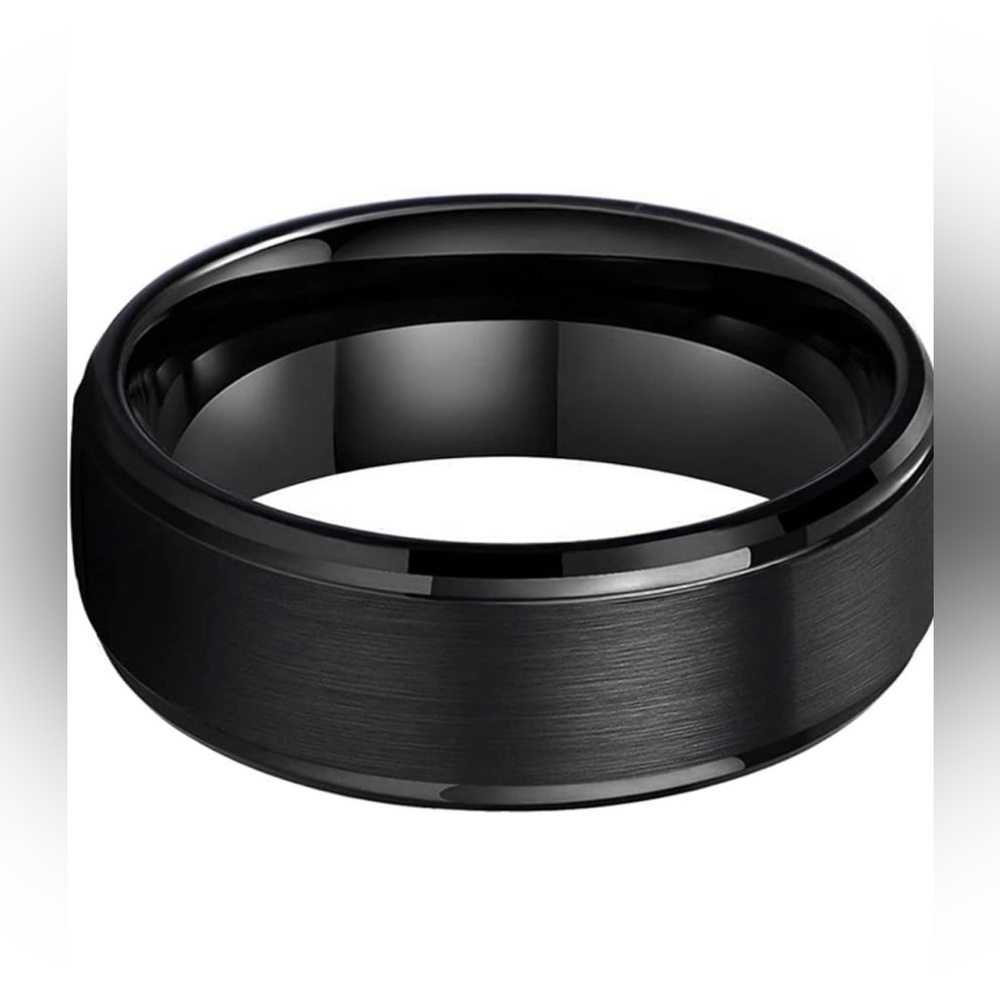 Tungsten Carbide matte finish ring sz 7 New - Picture 2 of 4